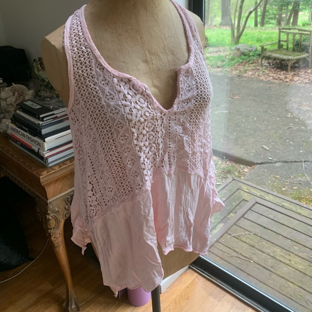 Hollister light pink boho flowy top